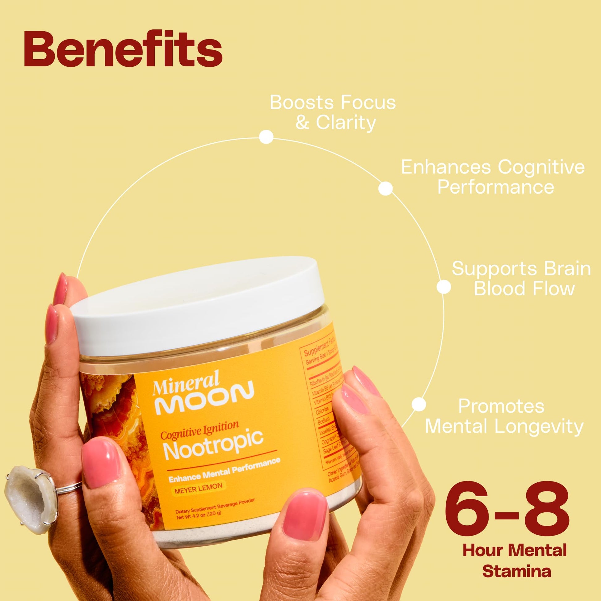 Mineral Moon Premium Cognitive Ignition Nootropic Powder - Brain Supplements For Memory & Focus - Sage Extract, B Vitamins,Cognizine Citicoline& nooLVL - Supports Mental Clarity - No Caffeine or Sugar - Maple Wellness Supplements