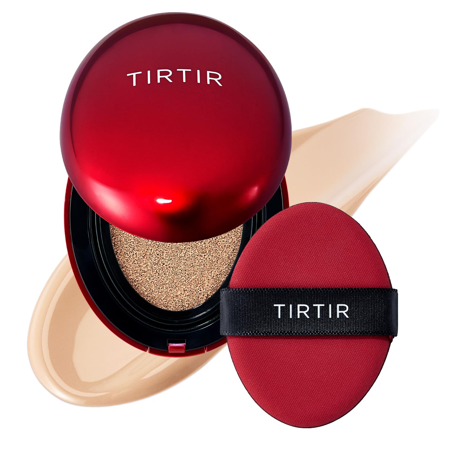[*Mini Size*] TIRTIR Mask Fit Red Cushion Foundation | Full coverage, Weightless, Skin fit, Satin Glow Finish, Korean Makeup BB Foundation, beauty, Tattoo cover up, Buildable (23N Sand / 0.15 Fl Oz) - Maple Wellness Supplements