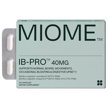 MIOME IB-PRO Bacillus Coagulans Probiotic - 2-1 Lactospore & Unique is-2 for Occasional Constipation, Bloating & Digestive Upset - 3rd Party Verified - 30 Capsules - Maple Wellness Supplements
