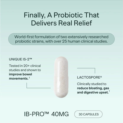 MIOME IB-PRO Bacillus Coagulans Probiotic - 2-1 Lactospore & Unique is-2 for Occasional Constipation, Bloating & Digestive Upset - 3rd Party Verified - 30 Capsules - Maple Wellness Supplements