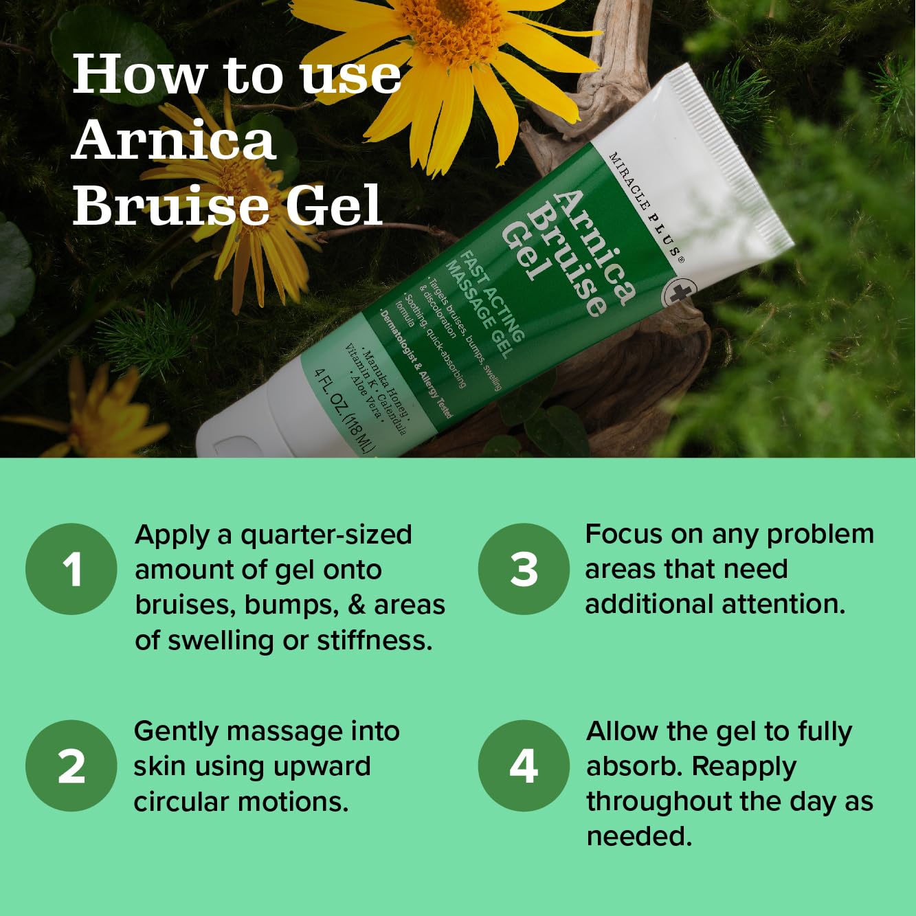 Miracle Plus Arnica Bruise Relief Gel + Magnesium Leg Relief Cream Bundle - Maple Wellness Supplements