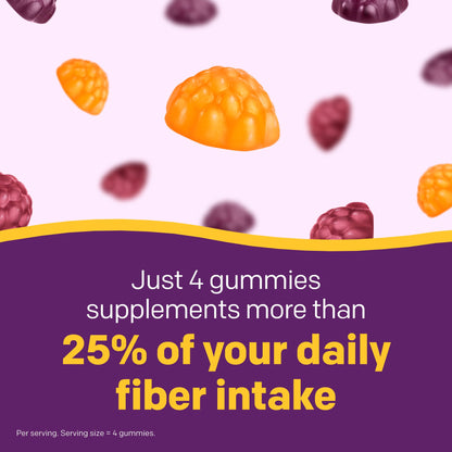 MiraFIBER Gummies from The Makers of MiraLAX, 8g of Daily Fiber Per Serving, Metabolism Support with B Vitamins, Gut Health for Men & Women - Maple Wellness Supplements