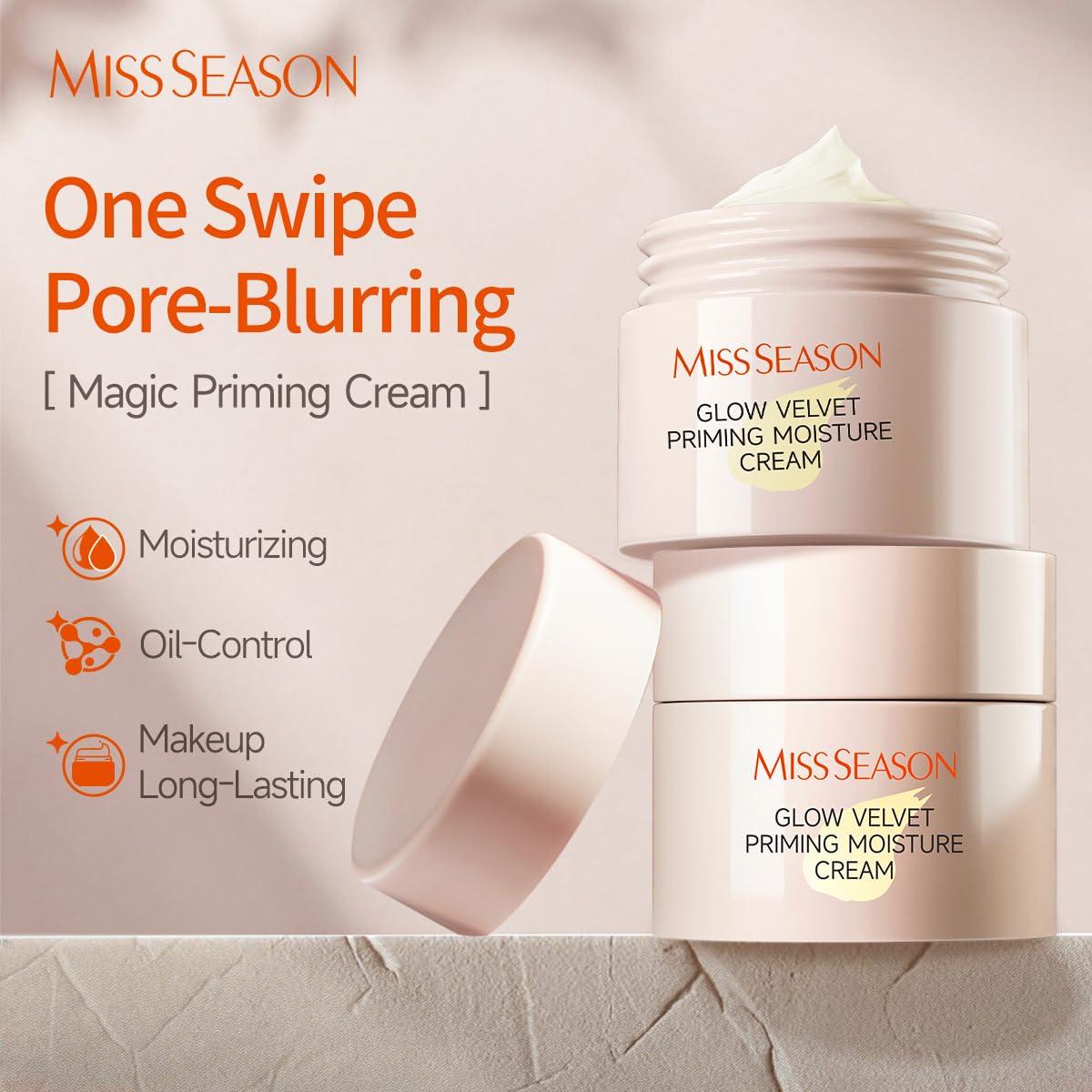 MISS SEASON Glow Velvet Face Primer for Face Before Makeup, Long Lasting Hydrating Primer Face Makeup Primer for Face, Oil Control Moisturizing Cream Pore Blurring Primer for Mature Skin - Maple Wellness Supplements