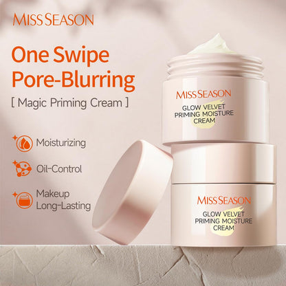 MISS SEASON Glow Velvet Face Primer for Face Before Makeup, Long Lasting Hydrating Primer Face Makeup Primer for Face, Oil Control Moisturizing Cream Pore Blurring Primer for Mature Skin - Maple Wellness Supplements