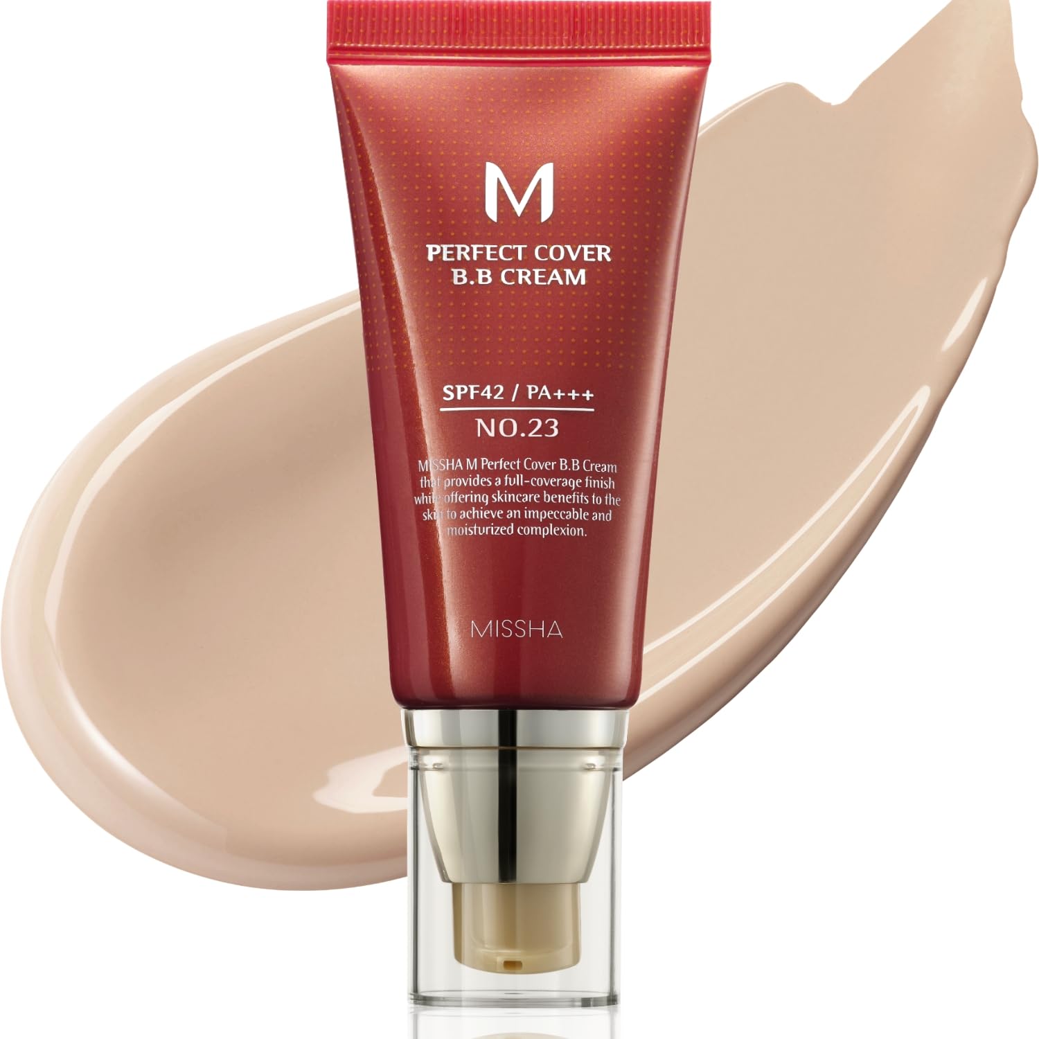 MISSHA M Perfect Cover BB Cream No.23 Natural Beige -Light/Medium with Cool/Neutral Undertone SPF 42 PA +++ 1.69 Fl Oz - Tinted Moisturizer for face with SPF - Maple Wellness Supplements