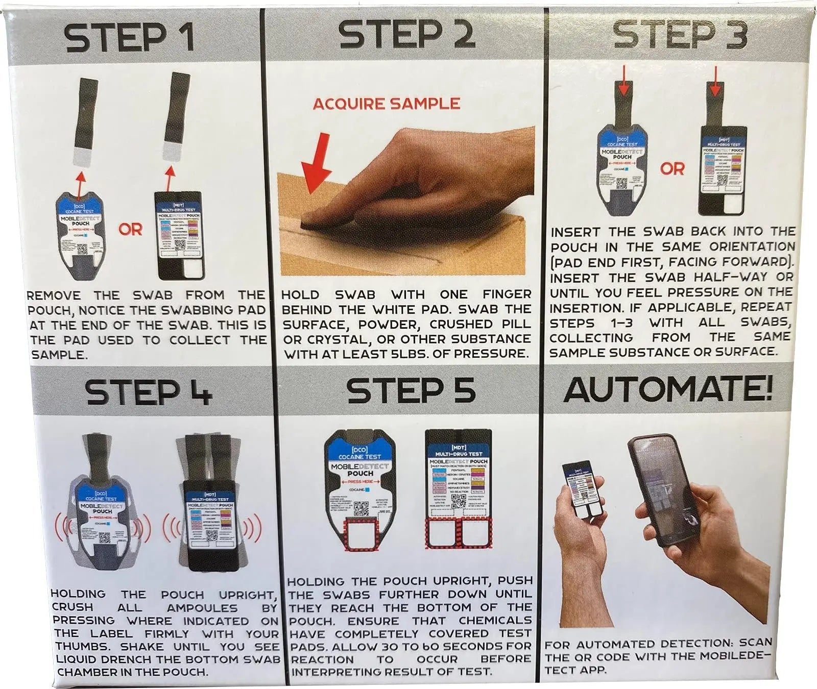 MobileDetect Pouch Residue Detection Multi-Drug Test Kit - Rapid Surface Residue Detector - Maple Wellness Supplements