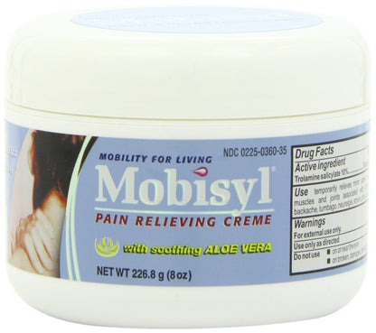 Mobisyl Pain Relieving Creme with Soothing Aloe Vera, 8 Ounce (Pack of 3) - Maple Wellness Supplements