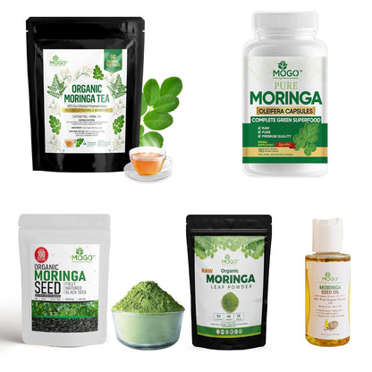 MOGO Moringa Capsules -180 Ct| Boost Energy, Immune, Gut, Joint Support | Made with Pure Organic Moringa Powder Organic Capsules | Made in USA - Maple Wellness Supplements