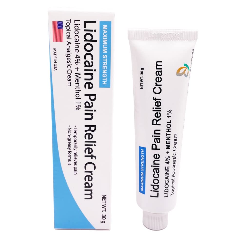 MOHNARK Pain Relief Cream with Lidocaine 4% and 1% Menthol | Includes Vitamin E | Numbs Away Pain Faster | Non-Greasy - Maple Wellness Supplements