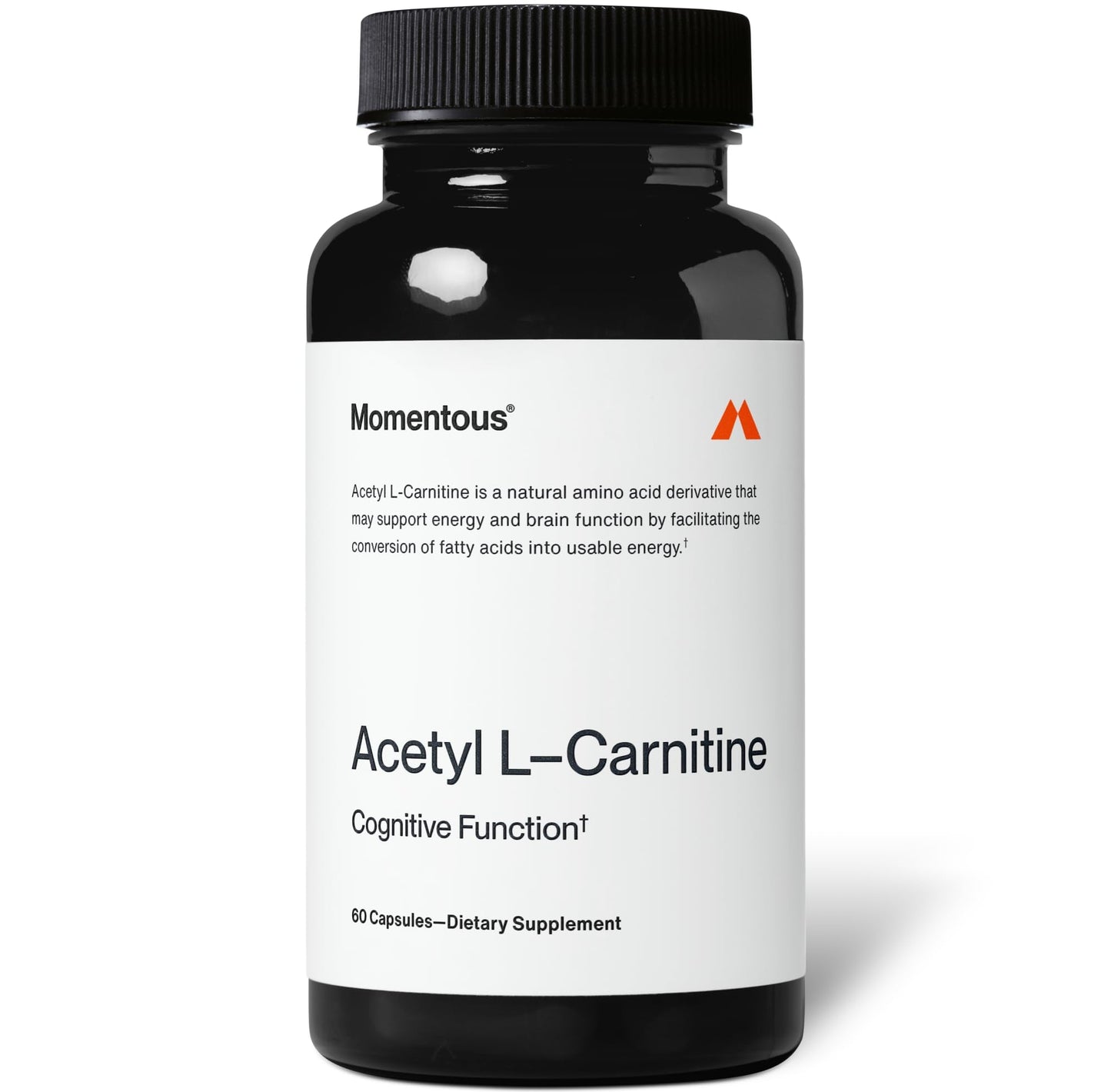 Momentous Acetyl L-Carnitine, Brain Function & Cognitive Support Supplement, Boosts Mental Clarity & Energy Production, NSF Certified for Sport, 500 mg, 60 Servings - Maple Wellness Supplements