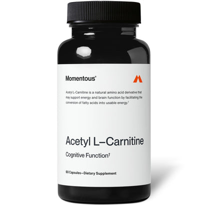 Momentous Acetyl L-Carnitine, Brain Function & Cognitive Support Supplement, Boosts Mental Clarity & Energy Production, NSF Certified for Sport, 500 mg, 60 Servings - Maple Wellness Supplements