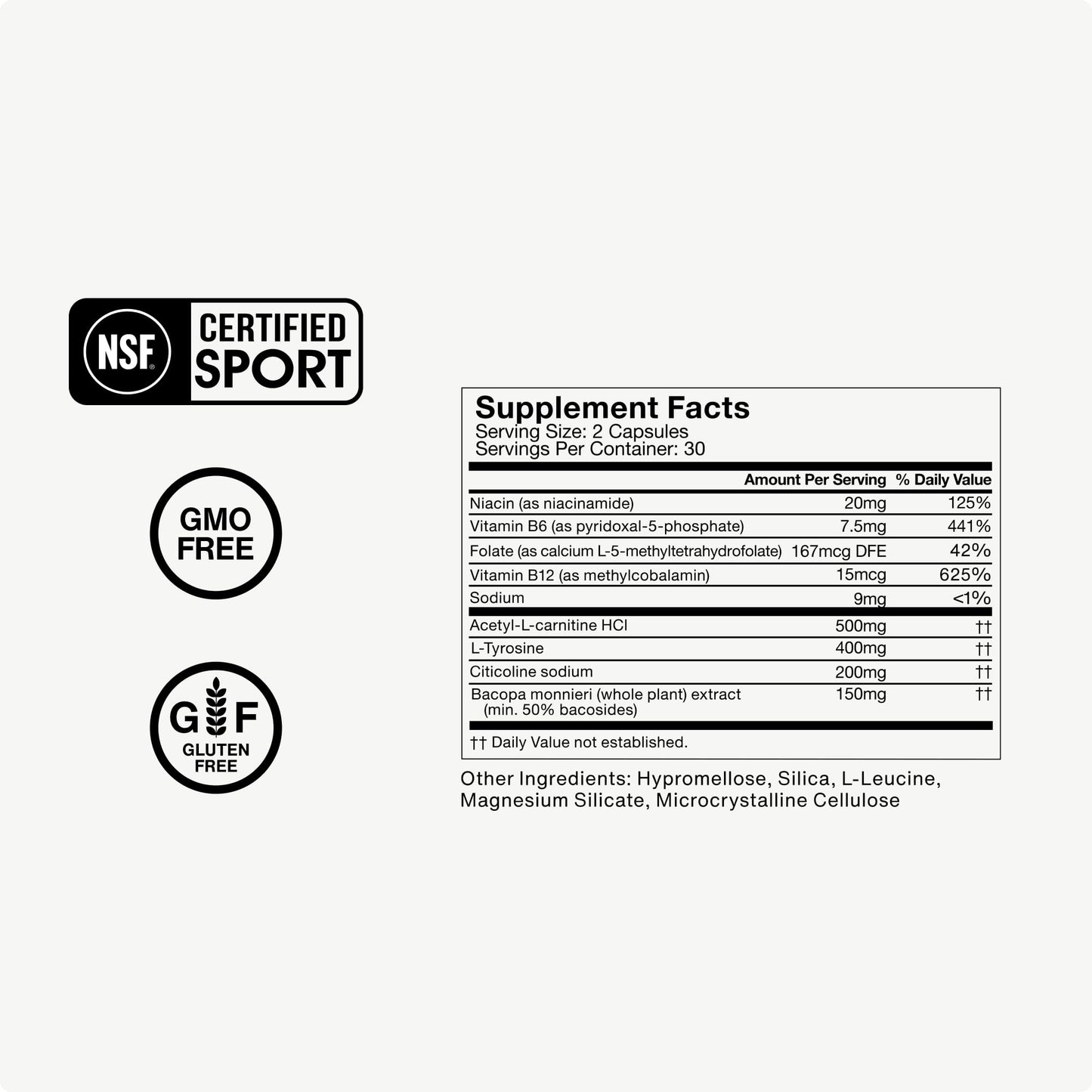 Momentous Brain Drive Nootropic Supplement - Brain Supplement for Memory & Focus Support - NSF Certified for Sport - GMO- & Gluten-Free - 30 Servings - Maple Wellness Supplements