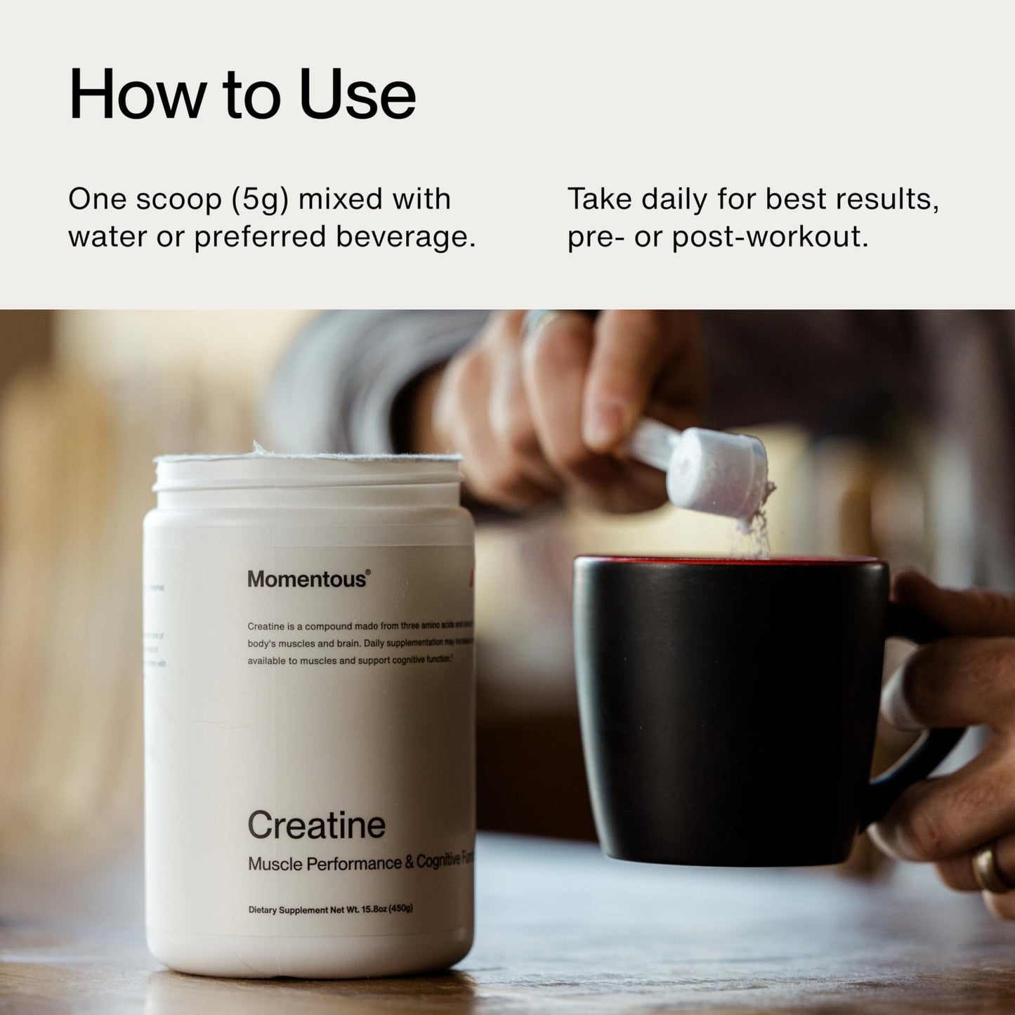 Momentous Creatine Monohydrate Powder - Creatine Powder - Supports Strength, Lean Muscle, & Recovery for Men & Women - Maple Wellness Supplements