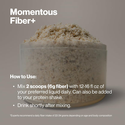 Momentous Fiber+ - Daily Multi-Source Fiber Blend to Support Nutrient Absorption, Natural Energy Production, & Recovery - NSF Certified for Sport - Non-GMO & Gluten-Free - Maple Wellness Supplements