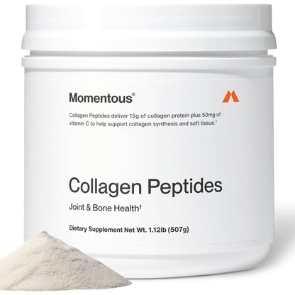 Momentous Grass-Fed Collagen Peptides Powder - Collagen Protein Powder with Fortigel & Vitamin C for Hair, Skin, Nails, & Joint Health Support - Maple Wellness Supplements