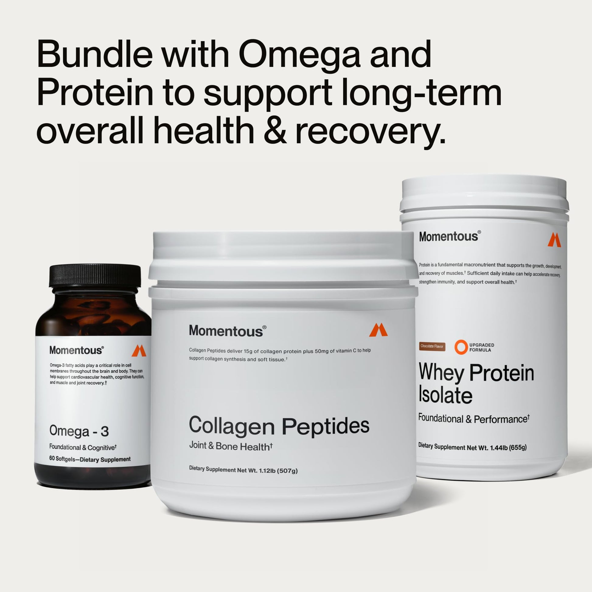 Momentous Grass-Fed Collagen Peptides Powder - Collagen Protein Powder with Fortigel & Vitamin C for Hair, Skin, Nails, & Joint Health Support - Maple Wellness Supplements