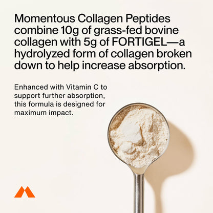 Momentous Grass-Fed Collagen Peptides Powder - Collagen Protein Powder with Fortigel & Vitamin C for Hair, Skin, Nails, & Joint Health Support - Maple Wellness Supplements
