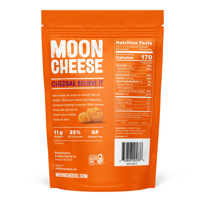 Moon Cheese Cheddar Believe It, 10 Ounce, 2-Pack, Crunchy, Protein-Rich Cheese Snack, Keto Friendly, 100% Real Cheese - Maple Wellness Supplements