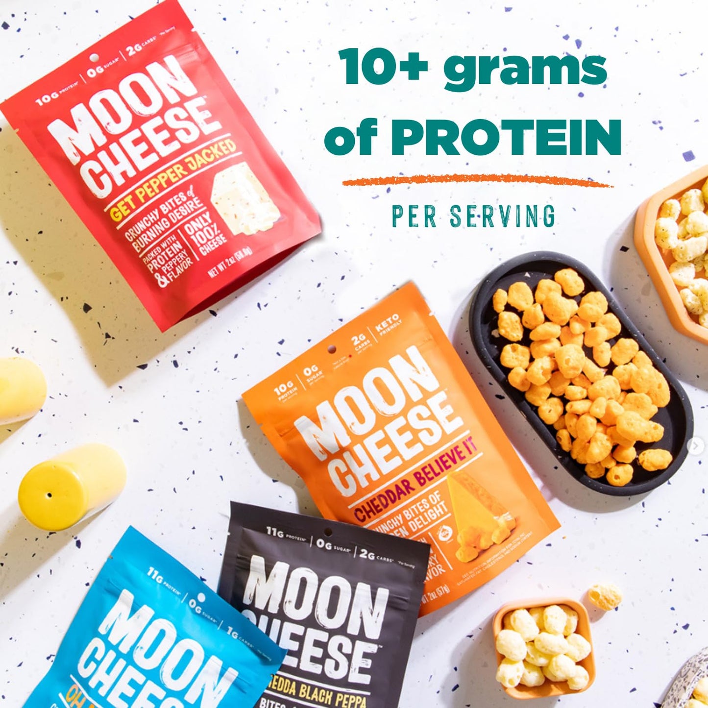Moon Cheese Cheddar Believe It, 10 Ounce, 2-Pack, Crunchy, Protein-Rich Cheese Snack, Keto Friendly, 100% Real Cheese - Maple Wellness Supplements