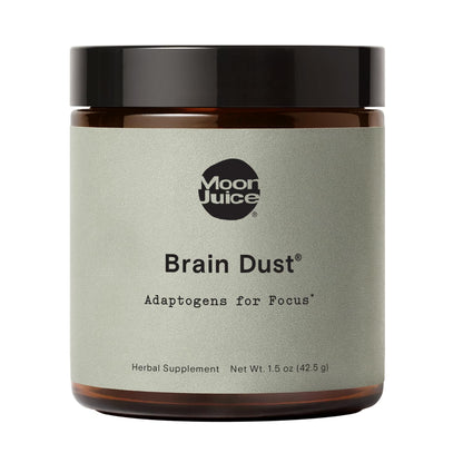 Moon Juice Brain Dust - Adaptogenic Mushroom Supplement for Memory & Focus - Lion’s Mane, Ginkgo Biloba & Ashwagandha - Caffeine-Free, Vegan Brain Supplement - 1.5 oz - Maple Wellness Supplements