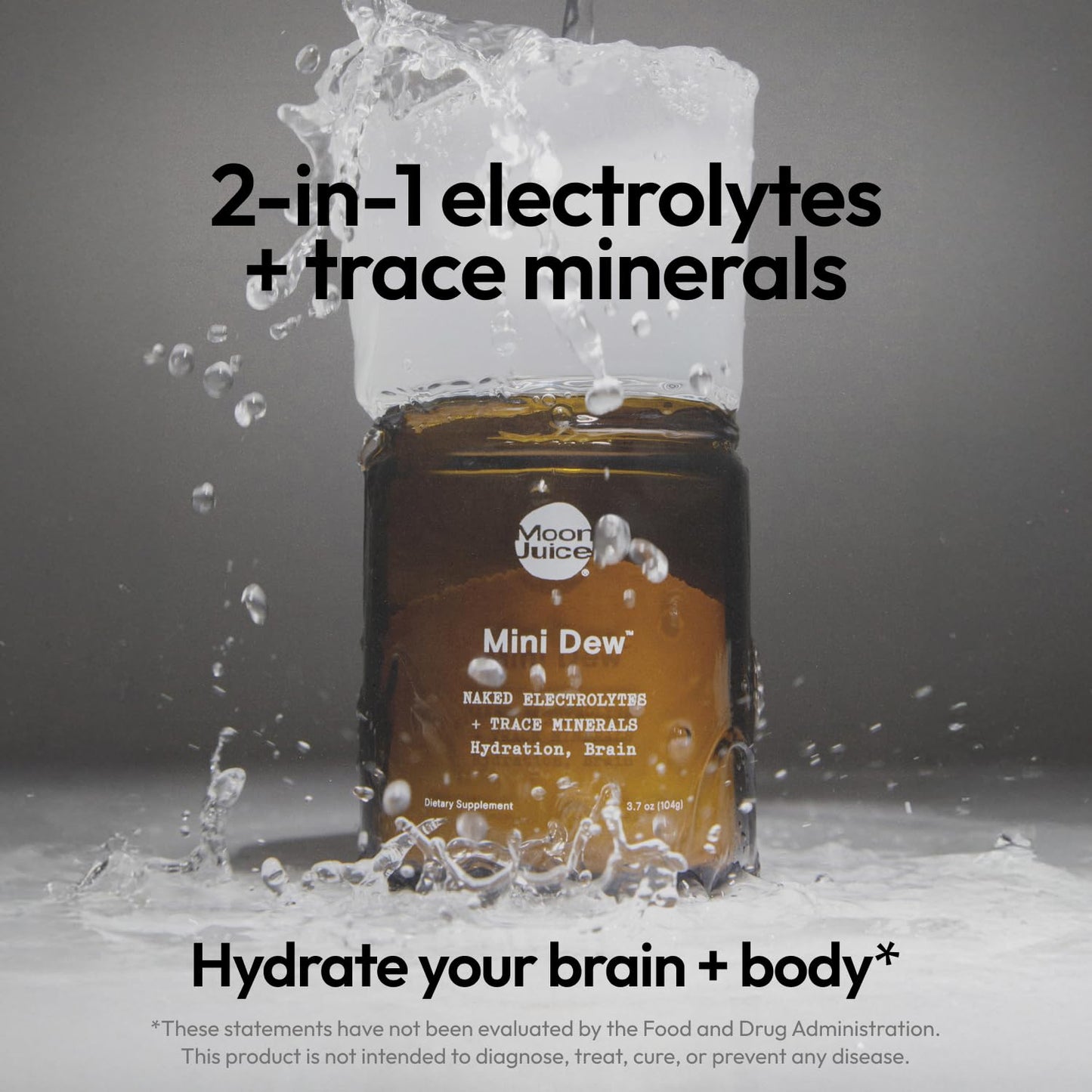 Moon Juice Mini Dew Electrolytes Powder - Sugar Free Minerals & Electrolyte Hydration Powder for Instant Hydration & Brain Support - Magnesium, Calcium, Potassium, Pink Salt, Unflavored, 30 Servings - Maple Wellness Supplements