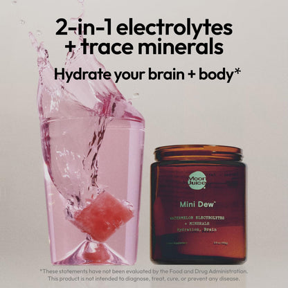 Moon Juice Mini Dew Electrolytes Powder - Sugar Free Minerals & Electrolyte Hydration Powder for Instant Hydration & Brain Support - Magnesium, Calcium, Potassium, Pink Salt, Watermelon, 30 Servings - Maple Wellness Supplements