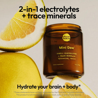 Moon Juice Mini Dew Electrolytes Powder - Sugar Free Minerals & Electrolyte Hydration Powder for Instant Hydration & Brain Support - Magnesium, Calcium, Potassium, Pink Salt, Pomelo, 30 Servings - Maple Wellness Supplements