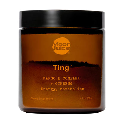 Moon Juice Ting - Vitamin B Complex Powder Supplement - Methylated B12, Folate, Ginseng, L-Glutamine & B Vitamins, Caffeine Free Energy & Digestion Support, Sugar Free, Mango, 1.8 oz, 25 Servings - Maple Wellness Supplements