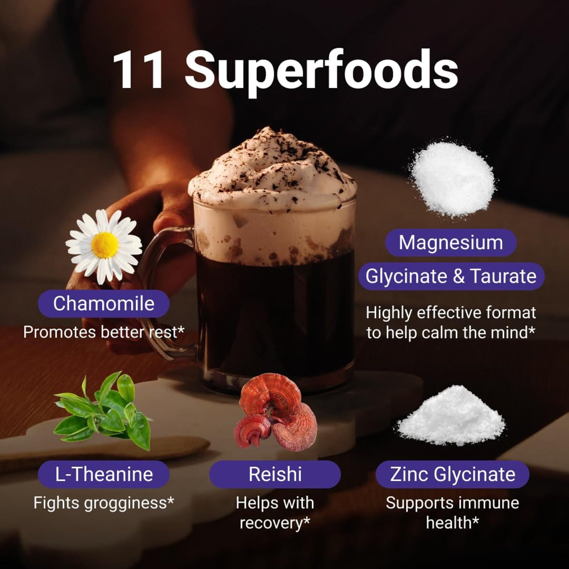 MoonBrew Nighttime Magnesium Hot Cocoa Jar, Natural Sleep Aid Drink Mix for Adults - Calming Melatonin-Free Sleep Support - Sleepy Hot Chocolate Powder with L-Theanine, - Maple Wellness Supplements