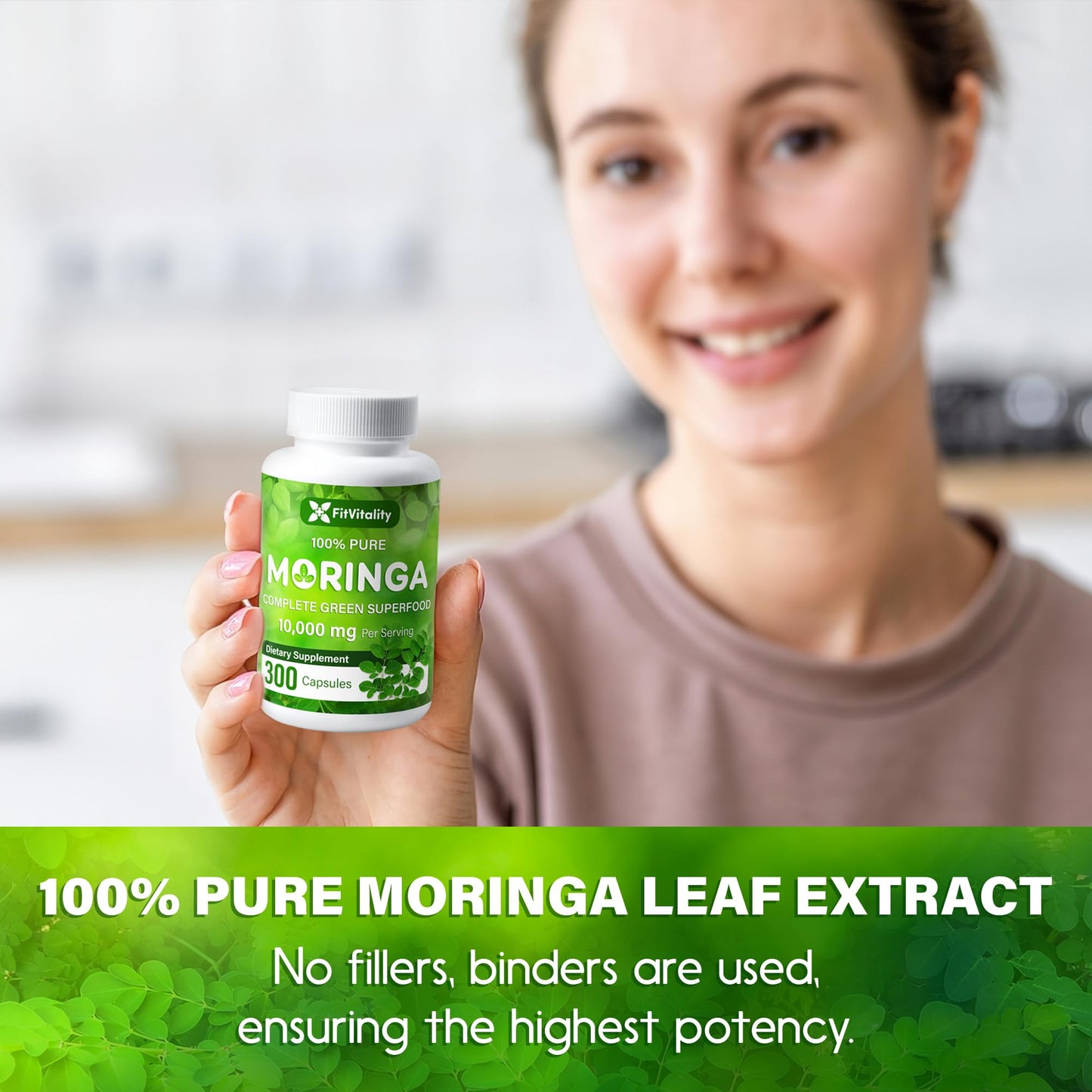 Moringa Capsules| Moringa Oleifera |10,000mg| 300 Capsules| 100% Pure| Non-GMO - Maple Wellness Supplements
