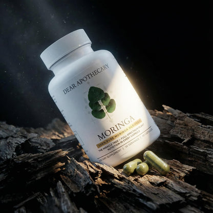 Moringa Oleifera Capsules 800mg - Pure Leaf Powder Superfood with Antioxidants Vitamins Minerals Amino Acids - Energy Immune Support Green Supplement for Men Women - Maple Wellness Supplements