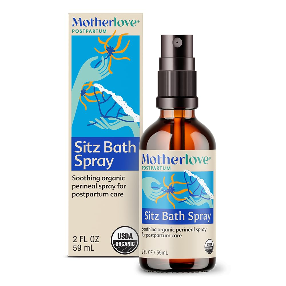 Motherlove Sitz Bath Spray (2 oz) Sitz Bath for Postpartum Care—Herbal Perineal Spray w/Witch Hazel—USDA Organic, Vegan, & Cruelty Free - Maple Wellness Supplements
