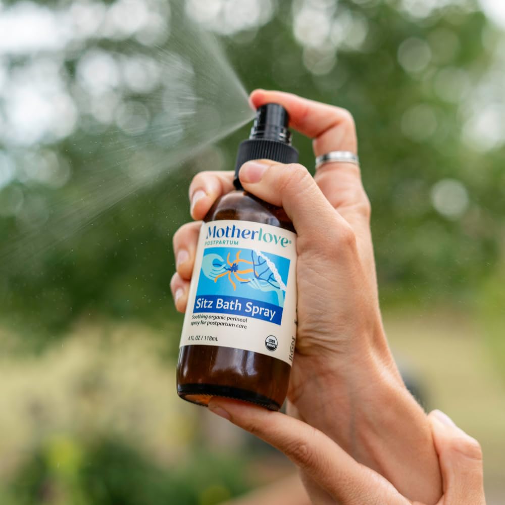 Motherlove Sitz Bath Spray (2 oz) Sitz Bath for Postpartum Care—Herbal Perineal Spray w/Witch Hazel—USDA Organic, Vegan, & Cruelty Free - Maple Wellness Supplements