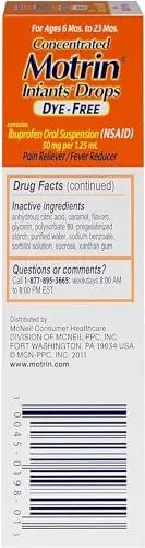 Motrin and Zarbee’s Essentials for Infants Infants' Concentrated Liquid Medicine Drops with Ibuprofen and Zarbee's Baby Coughⱡ Syrup + Immune with Organic Agave + Zinc - Maple Wellness Supplements