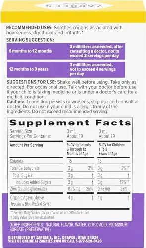 Motrin and Zarbee’s Essentials for Infants Infants' Concentrated Liquid Medicine Drops with Ibuprofen and Zarbee's Baby Coughⱡ Syrup + Immune with Organic Agave + Zinc - Maple Wellness Supplements