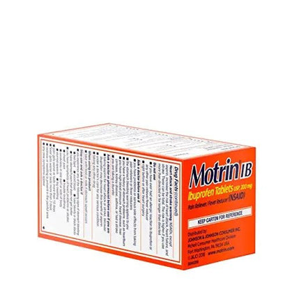 Motrin IB, Ibuprofen 200mg Tablets, Pain Reliever & Fever Reducer for Muscular Aches, Headache, Backache, Menstrual Cramps & Minor Arthritis Pain, NSAID, 100 Ct - Maple Wellness Supplements