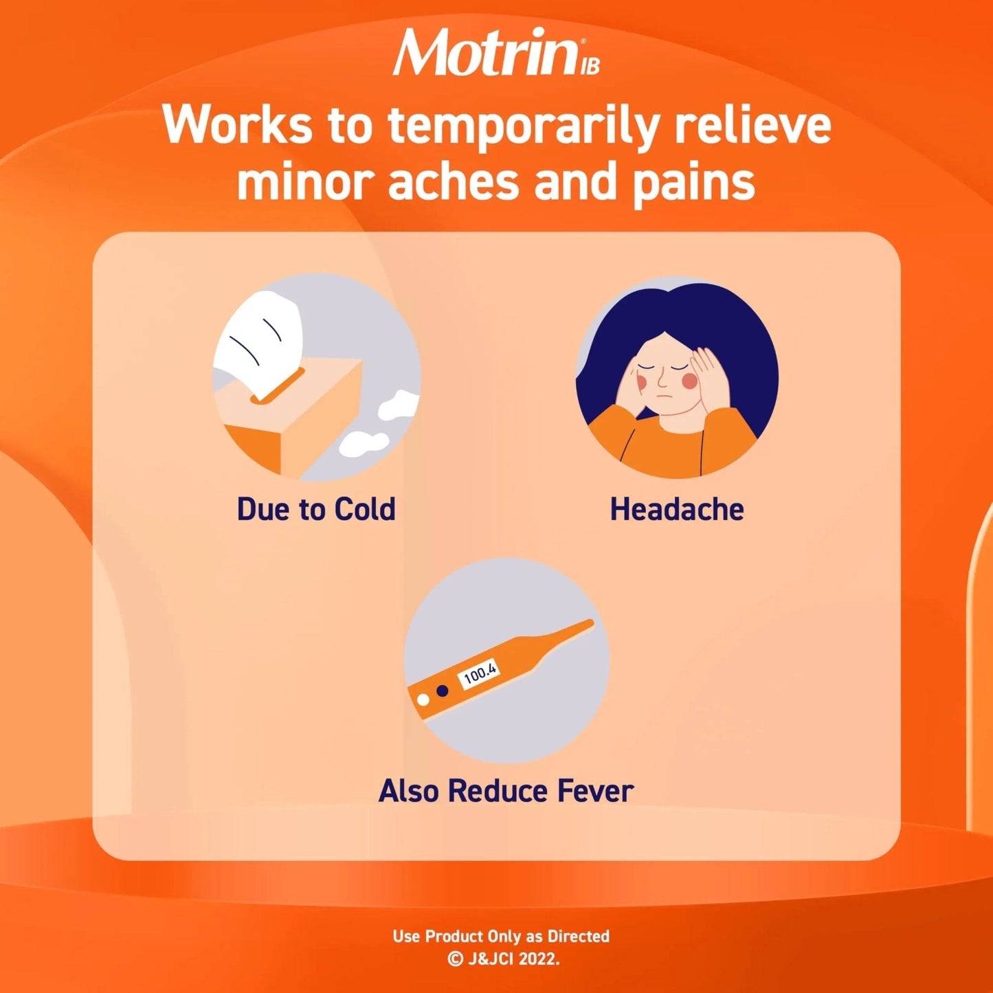 Motrin IB, Ibuprofen 200mg Tablets, Pain Reliever & Fever Reducer for Muscular Aches, Headache, Backache, Menstrual Cramps & Minor Arthritis Pain, NSAID, 100 Ct - Maple Wellness Supplements