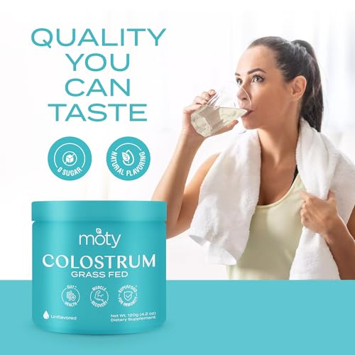 Moty Bovine Colostrum Grass Fed Powder Supplement for Gut Health, Muscle Recovery - Maple Wellness Supplements