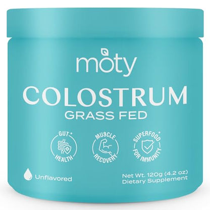 Moty Bovine Colostrum Grass Fed Powder Supplement for Gut Health, Muscle Recovery - Maple Wellness Supplements