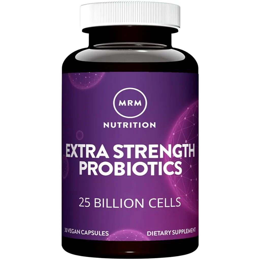 MRM Nutrition Extra Strength Probiotics - Supports Intestinal, GI, & Immune Health for Women & Men, Prebiotic, Probiotic, & Postbiotic Supplement, 25 Billion Cells & 16 Strains, Vegan - 30 Servings - Maple Wellness Supplements