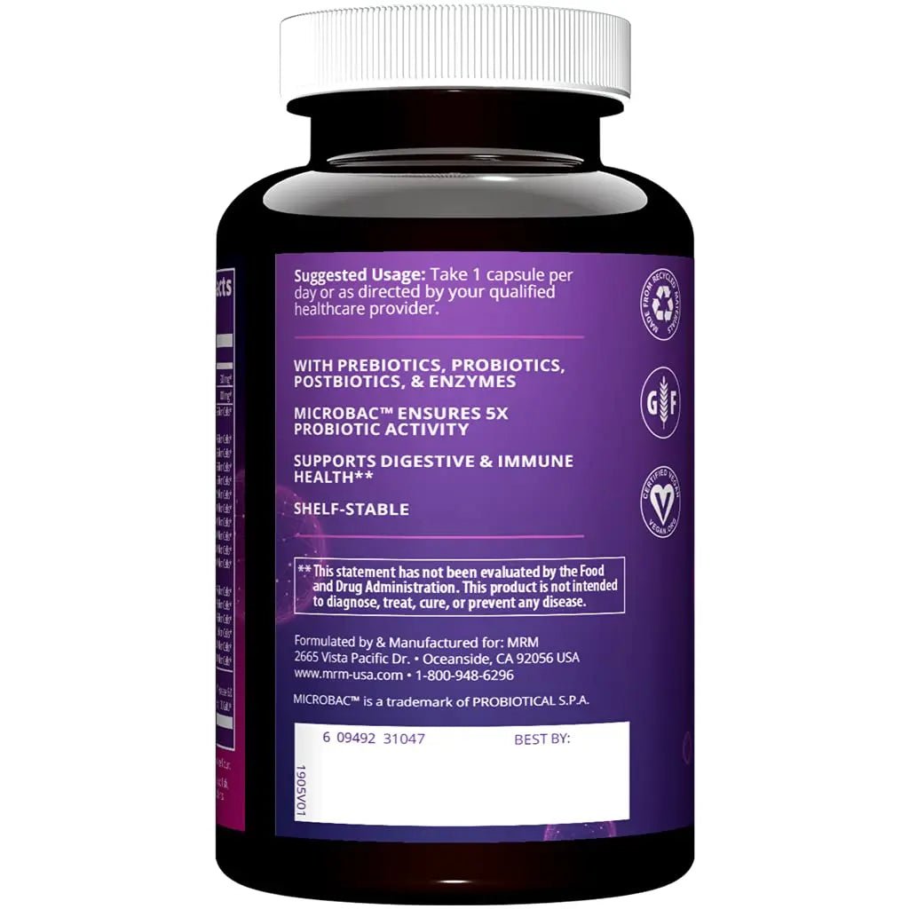 MRM Nutrition Extra Strength Probiotics - Supports Intestinal, GI, & Immune Health for Women & Men, Prebiotic, Probiotic, & Postbiotic Supplement, 25 Billion Cells & 16 Strains, Vegan - 30 Servings - Maple Wellness Supplements
