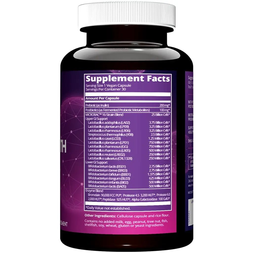MRM Nutrition Extra Strength Probiotics - Supports Intestinal, GI, & Immune Health for Women & Men, Prebiotic, Probiotic, & Postbiotic Supplement, 25 Billion Cells & 16 Strains, Vegan - 30 Servings - Maple Wellness Supplements