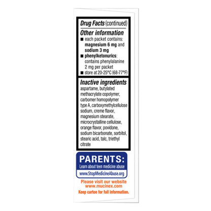Mucinex Children's Chest Congestion Expectorant and Cough Suppressant Mini-Melts, Orange Cream, 12 Count - Maple Wellness Supplements