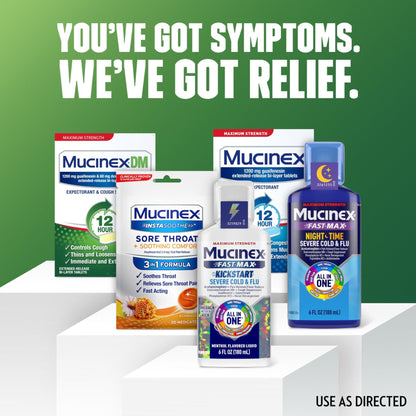 Mucinex DM Max Liquid Cough & Cold Medicine for Adults, Cold and Flu Medicine for Excess Mucus Relief, Guaifenesin, Dextromethorphan Expectorant & Decongestant for Adults, Dr Recommended, 6.0 Fl Oz - Maple Wellness Supplements
