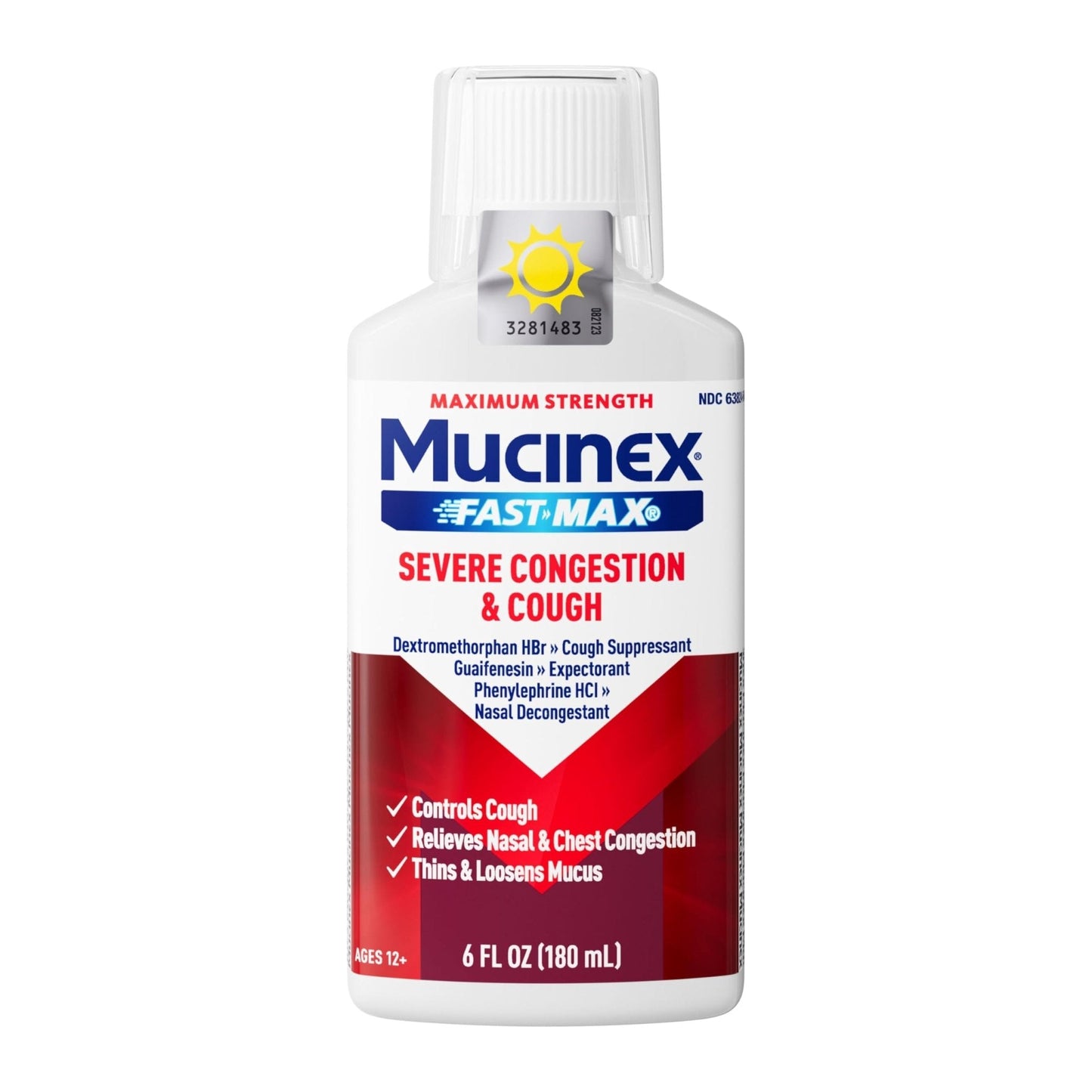 Mucinex Fast-Max Severe Congestion & Cough Medicine, Maximum Strength Symptom Relief, Over-The-Counter Medication, Cold Medicine, Cough Suppressant, Expectorant, Nasal Decongestant, 6 FL OZ - Maple Wellness Supplements