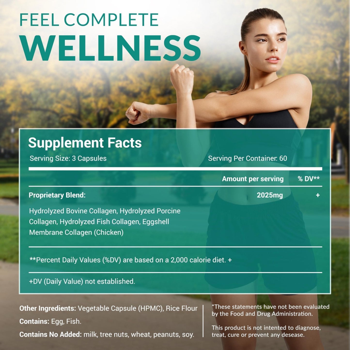Multi Collagen 180 Protein Capsules - Type I, II, III, V, X Collagen Pills - Proprietary Blend of Eggshell, Chicken, Wild Fish & Grass-Fed - Maple Wellness Supplements