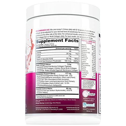 Multi Collagen Burn: Multi-Type Hydrolyzed Collagen Protein Peptides with Hyaluronic Acid - Maple Wellness Supplements