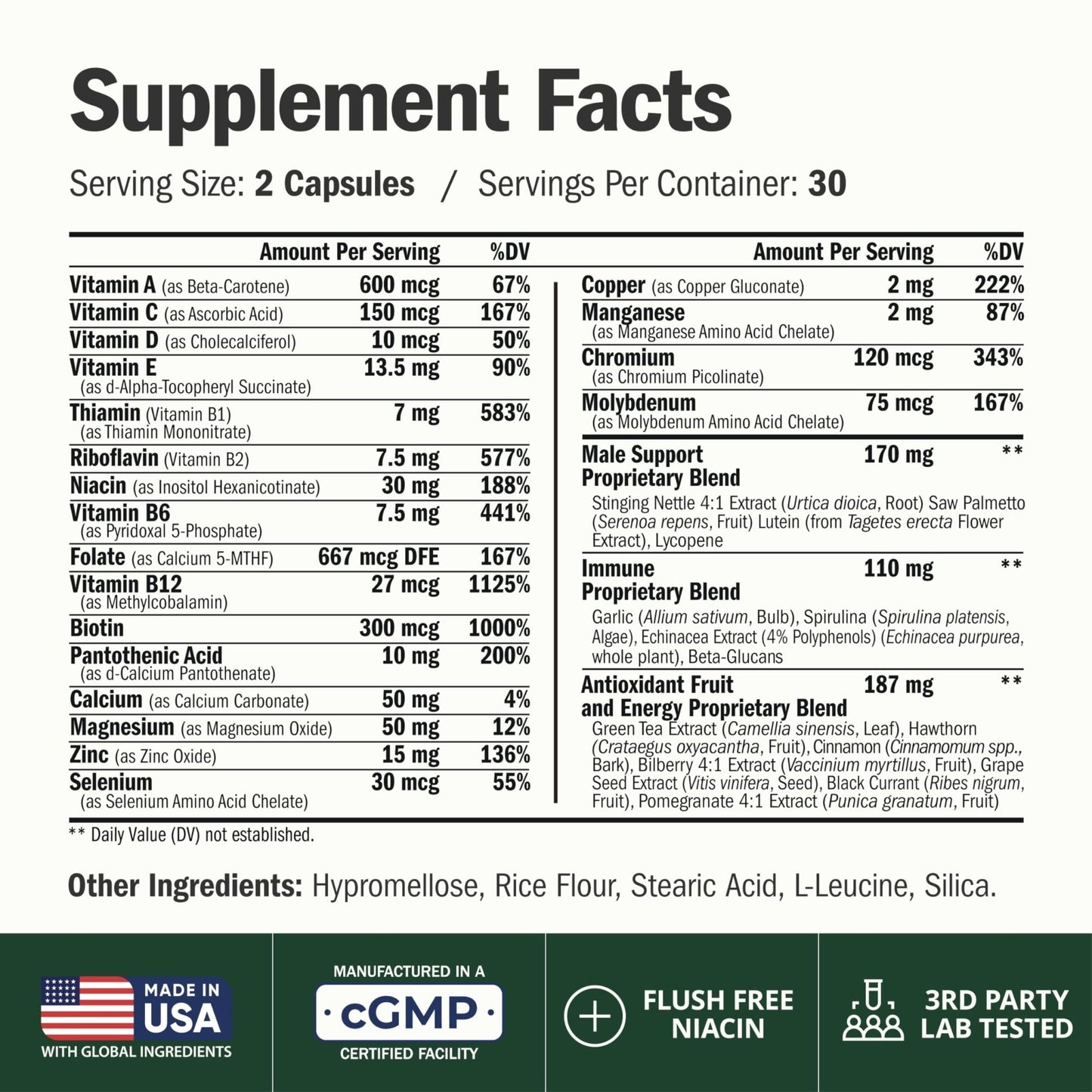 Multivitamin for Men with Methylated Vitamins and Chelated Minerals for Energy, Focus and Immune Health – Premium Daily Mens - Maple Wellness Supplements