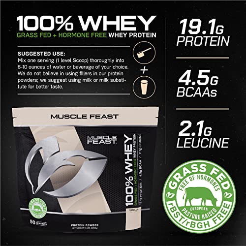 Muscle Feast 100% Grass-Fed Whey Protein, Pastured Raised Hormone Free All Natural - Maple Wellness Supplements