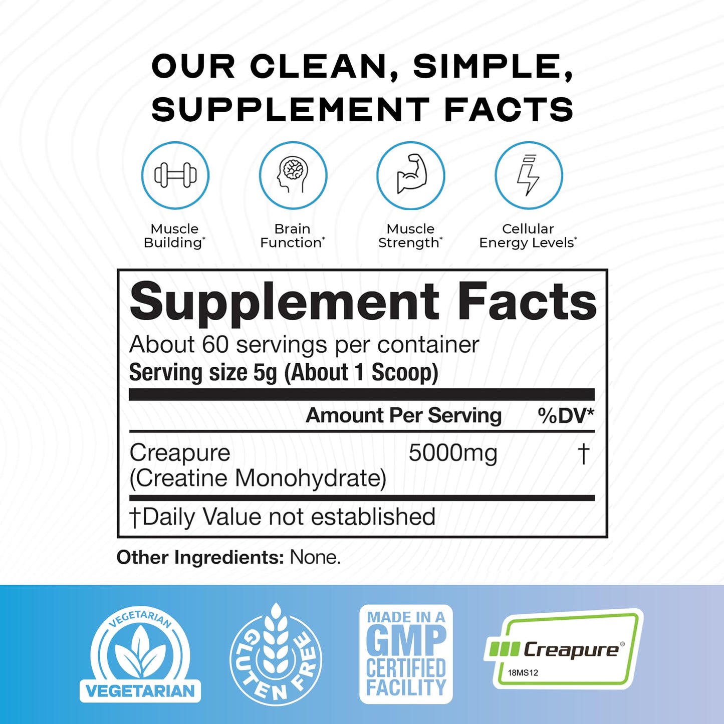 Muscle Feast Creapure Creatine Monohydrate Powder, Vegan Keto Friendly Gluten-Free, Mass Gainer, Muscle Recovery Supplement and Trusted Creatine for Muscle Growth - Maple Wellness Supplements